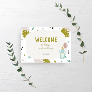 Dinosaur Party Welcome Sign Template, Dinosaur Party Printables Decorations, Dinosaur Birthday Welcome Sign, DIGITAL DOWNLOAD - LD100