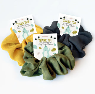 Dinosaur Baby Shower Favors, Hair Scrunchie Favors, Dinosaur Baby Shower Party Favors, Dinosaur Decorations, Dino Baby Shower - LD100