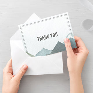 Mountain Wedding Thank You Card Printable, Outdoor Wedding Thank You Note, Folded and Flat 5X3.5, Editable Template DIGITAL DOWNLOAD - D100