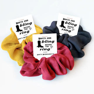 Cowgirl Bachelorette Party Favors, Hair Scrunchies, Boots and Bling Before The Ring Cowgirl Bach, Country Western Bachelorette Favors