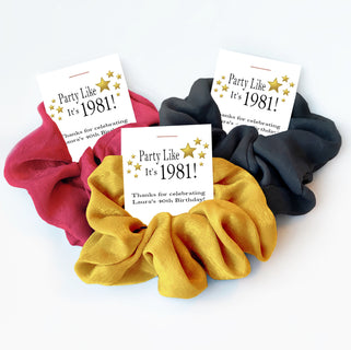 40th Birthday Party Favors, Hair Scrunchies, 40th Birthday Favors for Women, 40th Birthday Supplies, 40 Years, Party Like Its 1981