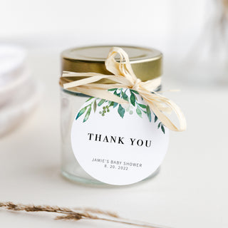 Greenery Baby Shower Favor Tags Girl or Boy, Greenery Favor Tags Printable Template, Round Square Rectangle, Editable DIGITAL DOWNLOAD G100