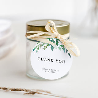 Personalized Greenery Wedding Favor Tags For Candles, Greenery Printable Thank You Tags for Wedding, Editable DIGITAL DOWNLOAD G100
