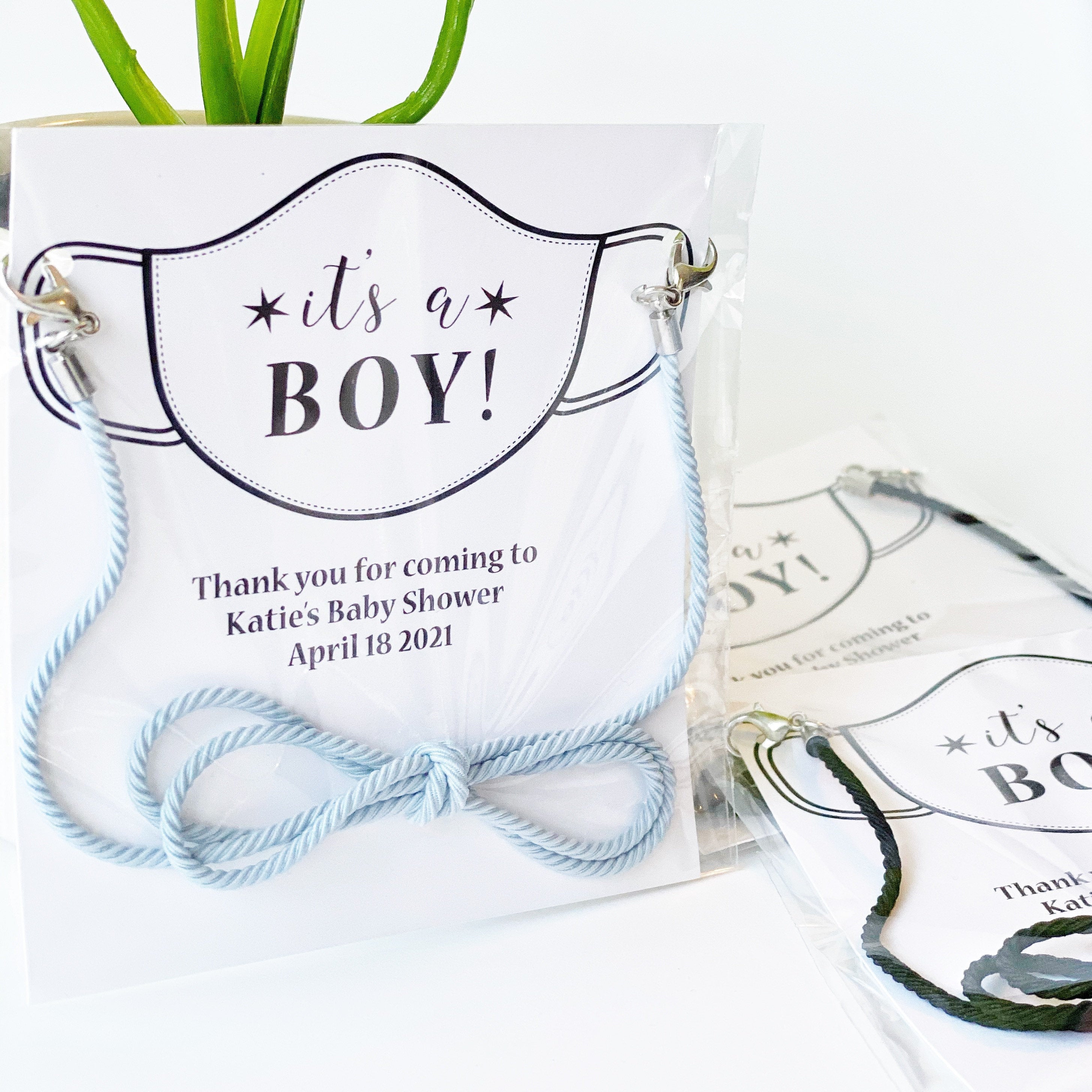 Mask Chain Baby Shower Favors Boy, Personalized Baby Shower Favors for Boys, Unique Baby Shower Favors, Baby Shower Party Favors
