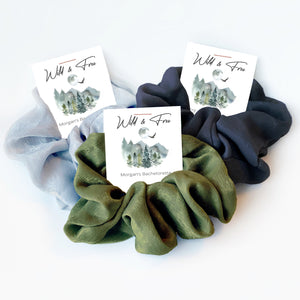 Wild and Free Bachelorette Party Favor, Hair Scrunchies, Mountain Bachelorette, Hiking, Camping Weekend in the Woods, Glamping Bachelorette