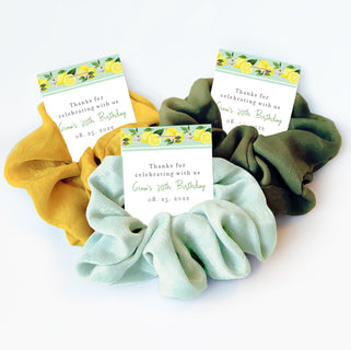 Lemon Party Favors, Hair Scrunchies, Lemon Birthday Party Favors, Lemon Party Supplies, Lemon Party Decorations, Citrus Favors