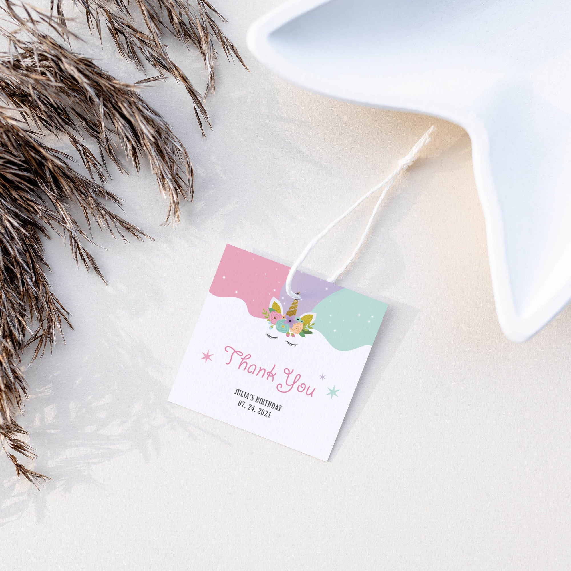 Unicorn Baby Shower Favors Tag Template, Printable Shower Thank You Ta - PlumPolkaDot unicorn-baby-shower-favors-tag-template-printable-shower-thank-you-ta-plumpolkadot