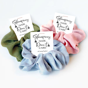 Glamping Bachelorette Party Favors, Hair Scrunchie, Glamping Hair Don&#39;t Care, Glamp Bach, Glamping Girl, Glamping Bachelorette Favors