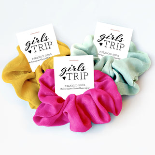 Hair Scrunchie Girls Trip Gifts, Girls Weekend Gifts, Girls Road Trip Gifts, Cheaper Than Therapy Hair Ties Scrunchies, Girls Vacation Gifts