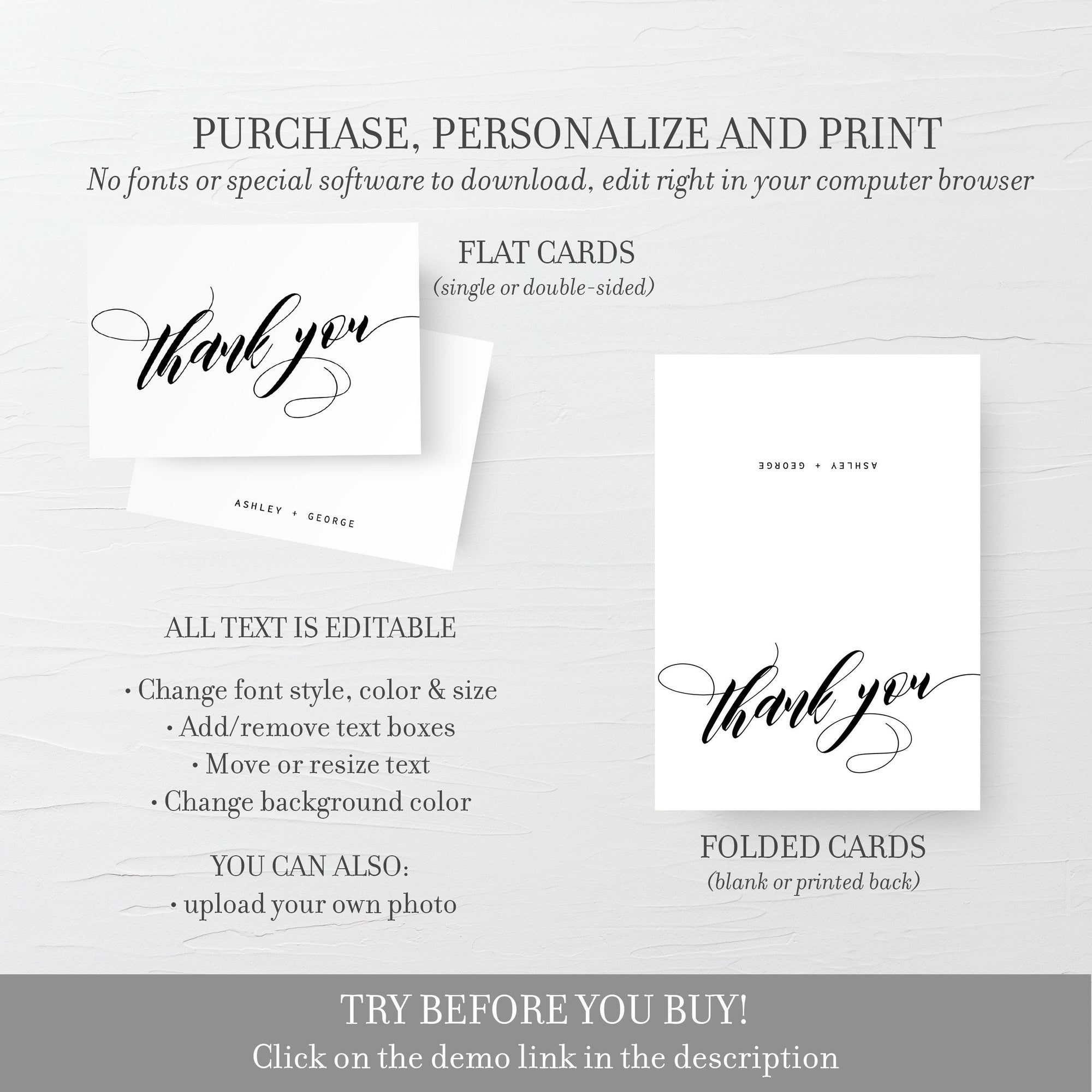 Printable Thank You Cards Black And White