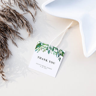 Greenery Bridal Shower Favor Tags Template, Greenery Favor Tags Printable, Wedding Shower Thank You Tags, DIGITAL DOWNLOAD G100