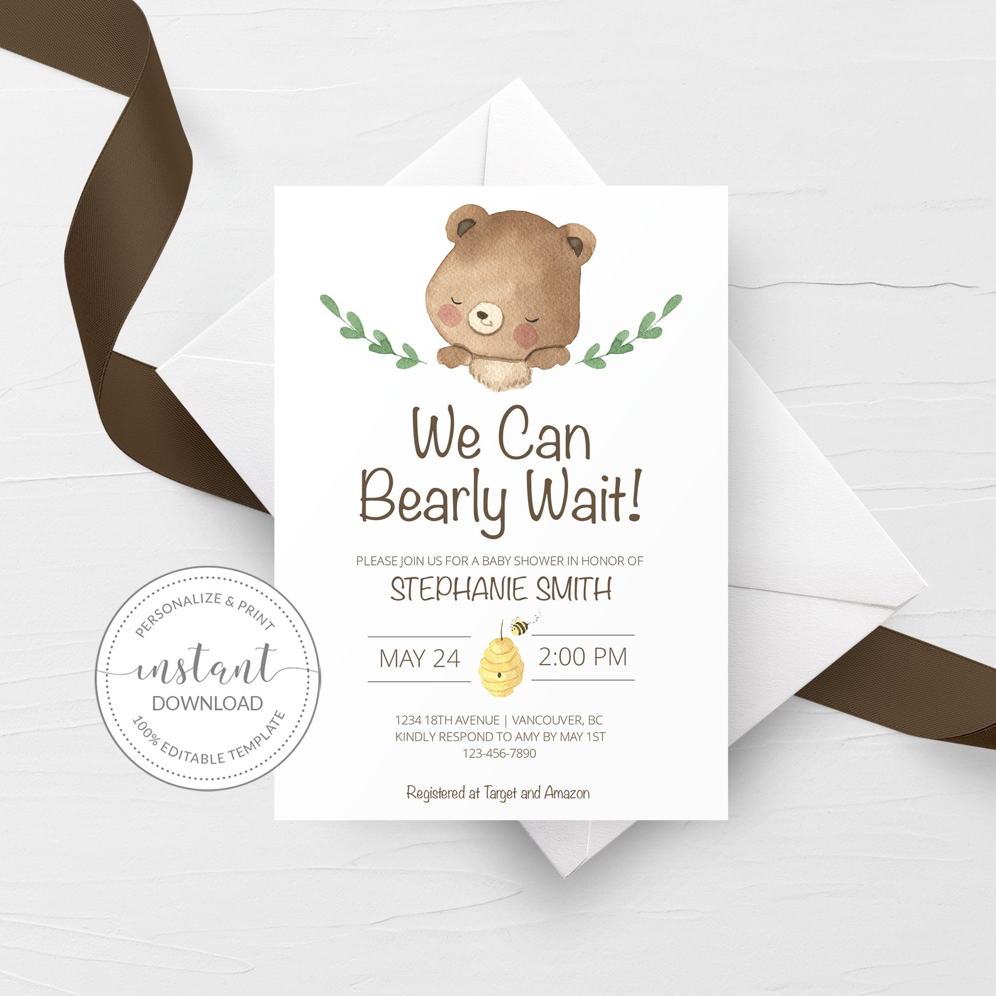 Teddy Bear Baby Shower Invitations Template, Printable Teddy Shower In - PlumPolkaDot teddy-bear-baby-shower-invitations-template-printable-teddy-shower-in-plumpolkadot