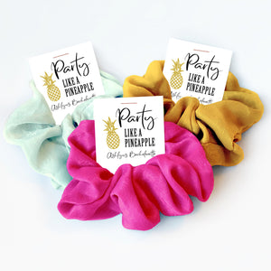 Pineapple Party Favors, Hair Scrunchie, Pineapple Birthday Favors, Tropical Birthday Party Favors, Party Like A Pineapple, Pineapple Favors