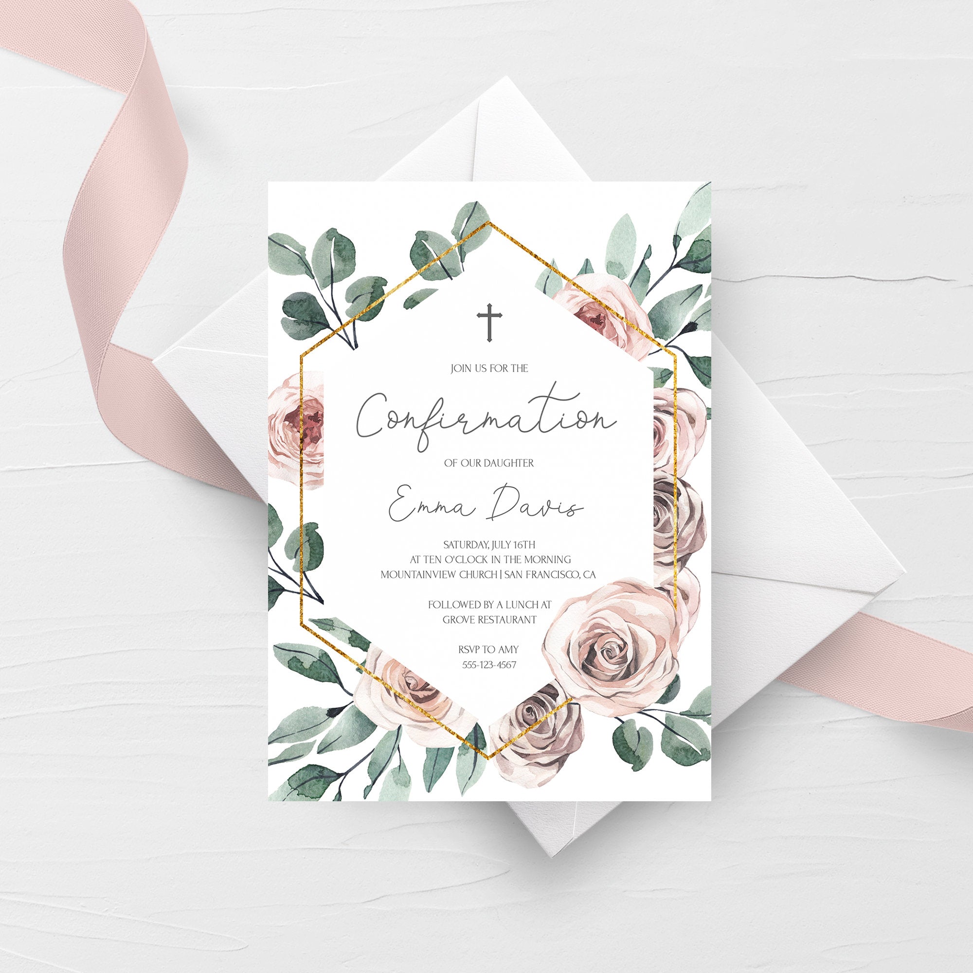 boho-rose-confirmation-invitation-template-printable-girl-confirmatio-plumpolkadot for Free Printable Confirmation Cards Pdf Boho Rose Confirmation Invitation Template, Printable Girl Confirmatio - PlumPolkaDot for Free Printable Confirmation Cards Pdf