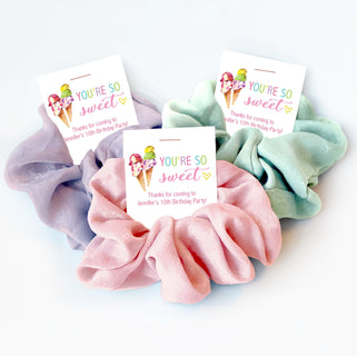 Ice Cream Party Favors for Girls, Hair Scrunchies, Ice Cream Party Supplies, Ice Cream Birthday Party Decorations, Summer Party Favors
