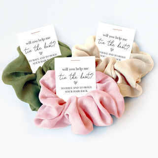 Will You Help Me Tie The Knot, Hair Scrunchie Bridesmaid Proposal Gift, Bridesmaid Box Items, Bridal Party Favor, Ask Bridesmaid Gift