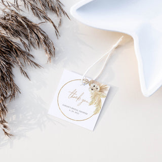 Pampas Bridal Shower Favor Tags, Desert Boho Favor Tags Printable Template, Wedding Shower, Dried Grass, Editable DIGITAL DOWNLOAD DP100