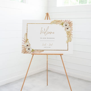 Pampas Welcome To Our Wedding Sign, Wedding Welcome Sign Template, Large Welcome Sign Printable, Desert Boho Welcome Sign, DIGITAL - DP100
