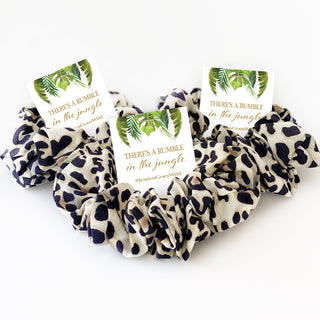 Jungle Safari Bachelorette Party Favors, Leopard Print Hair Scrunchie, There&#39;s a Rumble In The Jungle Bachelorette Party Favor