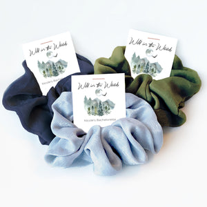 Wild In The Woods Bachelorette Party Favor, Hair Scrunchies, Mountain Bachelorette, Hiking, Camping Weekend, Glamping Bachelorette Favors