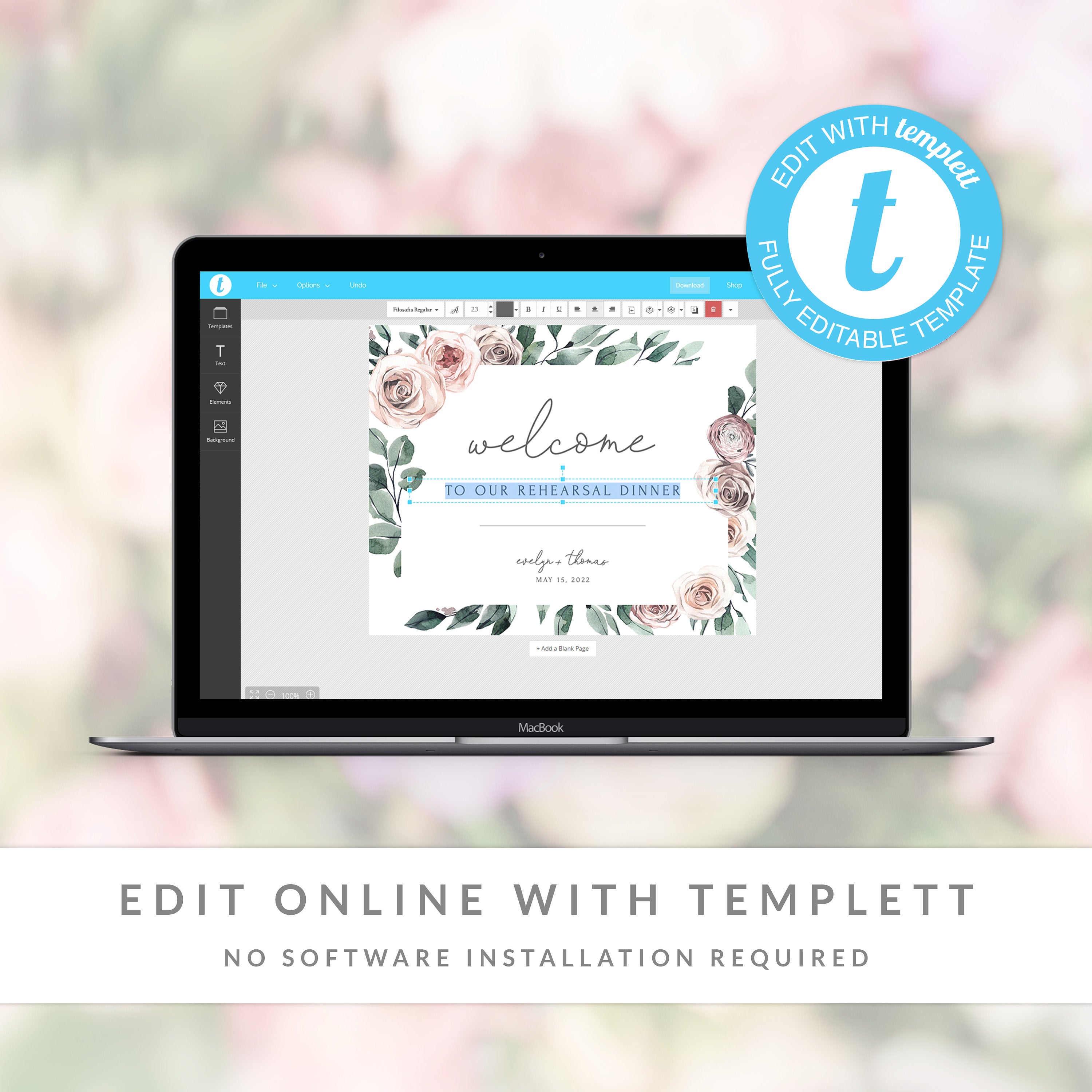 Welcome to Wedding Rehearsal Dinner Sign Template, Printable Wedding Rehearsal Signs, Wedding Rehearsal Welcome Sign, DIGITAL DOWNLOAD BR100