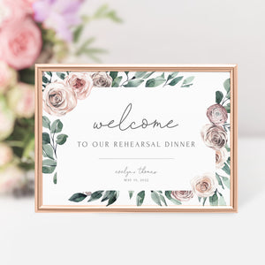 Welcome to Wedding Rehearsal Dinner Sign Template, Printable Wedding Rehearsal Signs, Wedding Rehearsal Welcome Sign, DIGITAL DOWNLOAD BR100