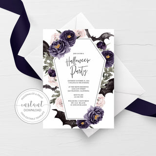 Halloween Party Invitation, Printable Halloween Invitation for Adults, Halloween Invitation Template, Halloween Invite INSTANT DOWNLOAD H100