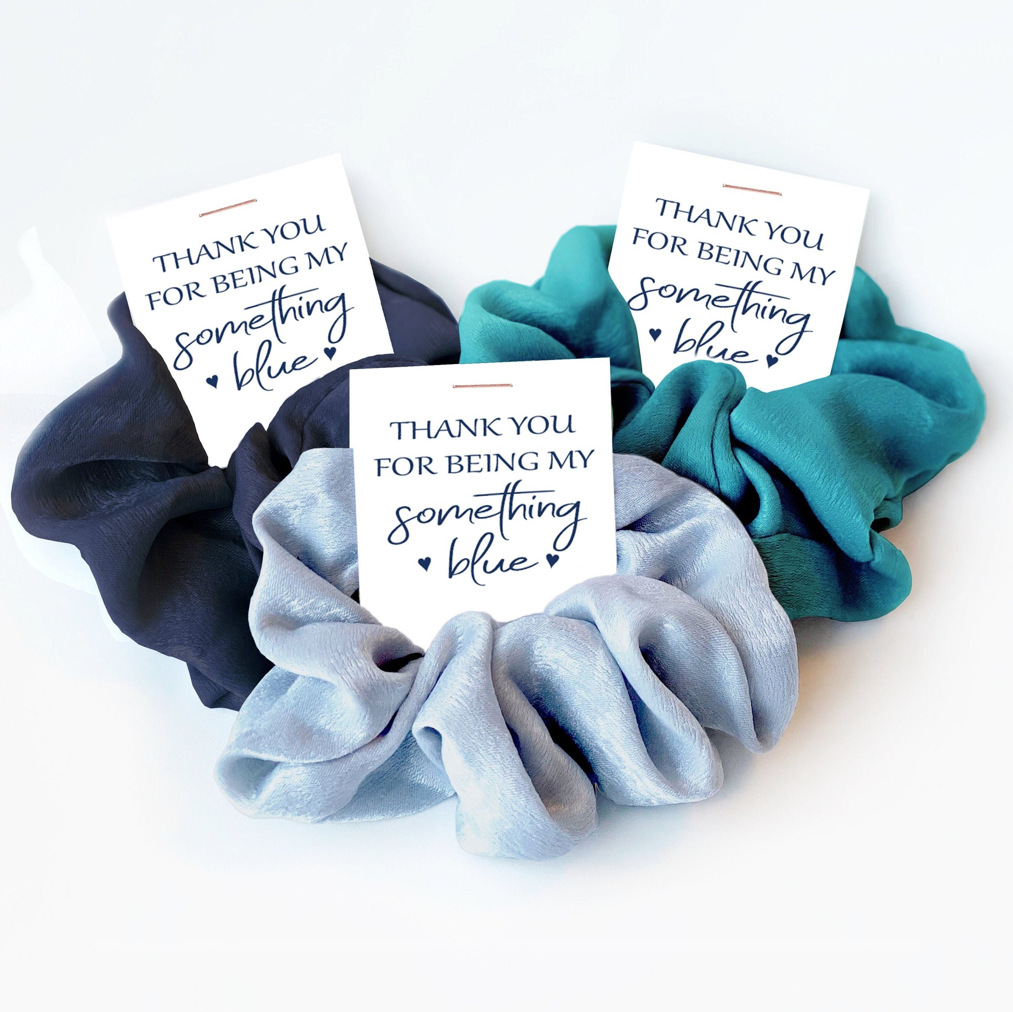 Bridesmaid Gift, Thank You For Being My Something Blue, Hair Scrunchie, Junior Bridesmaid Gift, Flower Girl Gift, Bridesmaid Thank You Gift