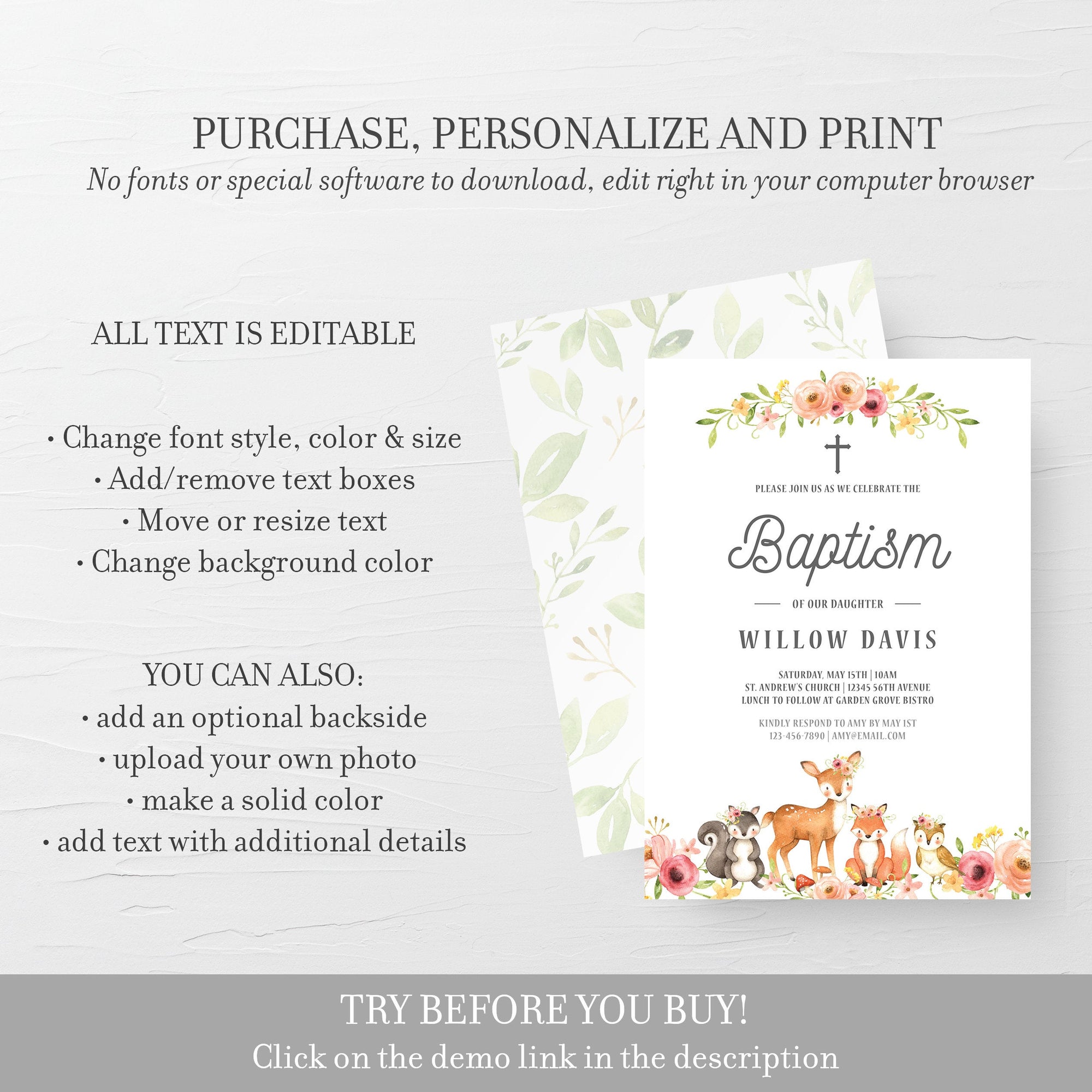 woodland-themed-baptism-invitation-template-printable-girl-baptism-in-plumpolkadot for Free Printable Baptism Invitations Templates Woodland Themed Baptism Invitation Template, Printable Girl Baptism In - PlumPolkaDot for Free Printable Baptism Invitations Templates