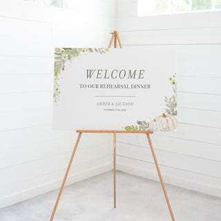 Fall Wedding Rehearsal Dinner Welcome Sign Template, Autumn Wedding, Large Wedding Rehearsal Welcome Sign Printable, DIGITAL DOWNLOAD PG100