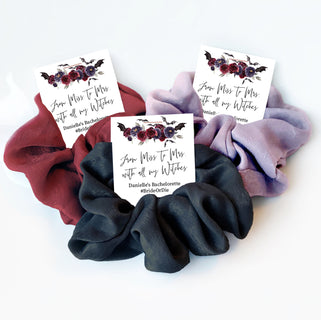 Halloween Bachelorette Party Favors, Hair Scrunchies, From Miss To Mrs With All My Witches, Gothic Wedding Bridesmaid Gifts, H100