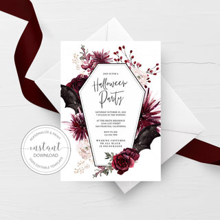 Halloween Party Invitation, Printable Halloween Invitation for Adults, Halloween Invitation Template, Halloween Invite INSTANT DOWNLOAD H100