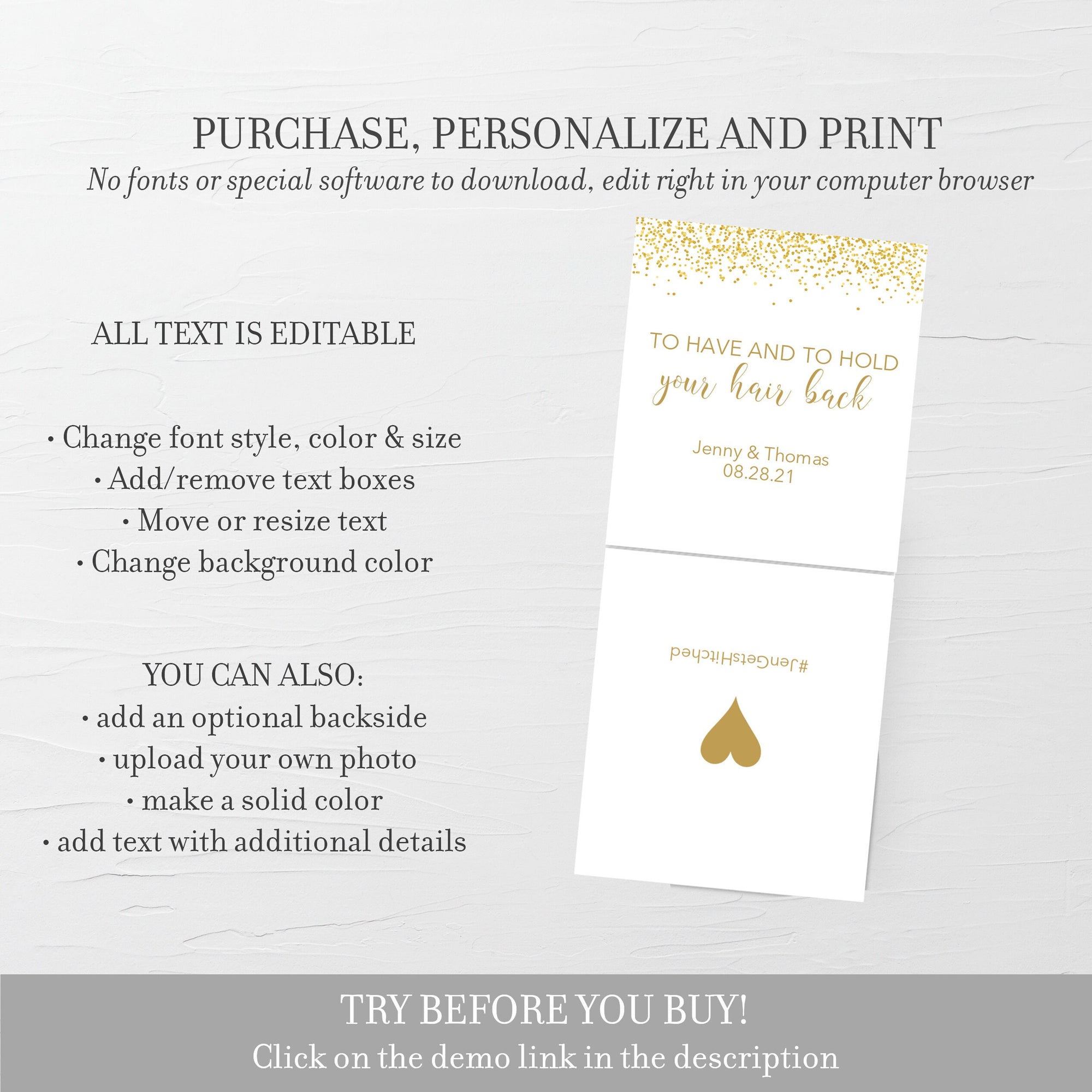 To Have And To Hold Your Hair Back Tag for Hair Scrunchies Template, P - PlumPolkaDot to-have-and-to-hold-your-hair-back-tag-for-hair-scrunchies-template-p-plumpolkadot