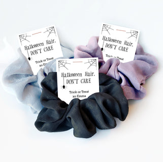 Hair Scrunchie Halloween Favors, Halloween Gift for Girls and Women, Party Favor Halloween Classroom Gift, Class Favors for Halloween EDS100