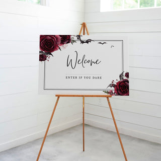 Halloween Welcome Sign Printable, Editable Halloween Printable Sign, Gothic Halloween Decor, Halloween Party Sign, DIGITAL DOWNLOAD H100