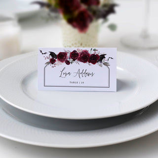 Halloween Place Card Template, Halloween Table Decor, Halloween Party Decor, Gothic Dinner Decorations, Name Cards, INSTANT DOWNLOAD - H100