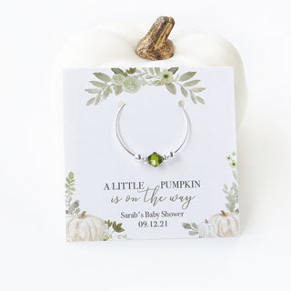 Fall Baby Shower Favors, Wine Charm Favors, A Little Pumpkin Is On The Way, Greenery Pumpkin Baby Shower Guest Gifts - PG100