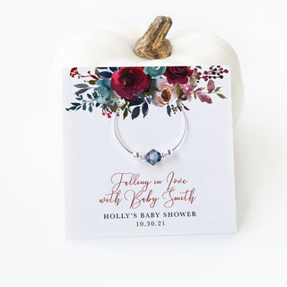 Fall Baby Shower Favors, Wine Charm Favors, Falling In Love With Baby, Burgundy and Navy Baby Shower Guest Gifts - BB100