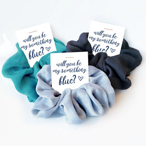Ask Bridesmaid Gift, Will You Be My Something Blue, Hair Scrunchie Bridesmaid Proposal Gift, Bridesmaid Box Items, Bridal Party Favor
