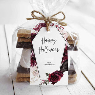Halloween Gift Tags Printable, Halloween Favor Tag Template, Happy Halloween Tags, Halloween Label, Editable INSTANT DOWNLOAD H100