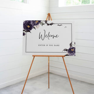 Halloween Welcome Sign Printable, Editable Halloween Printable Sign, Gothic Halloween Decor, Halloween Party Sign, DIGITAL DOWNLOAD H100