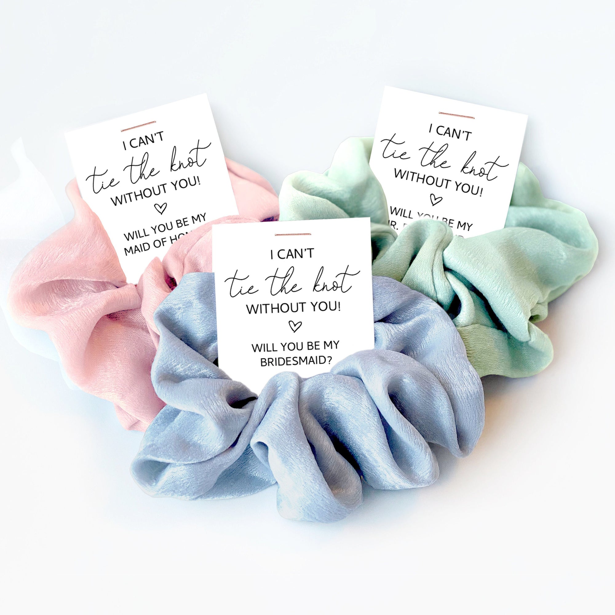 Scrunchie Bridesmaid Proposal Gift, I Can&#39;t Tie The Knot Without You, Ask Maid of Honor Gift, Jr Bridesmaid Proposal, Bridesmaid Box Items