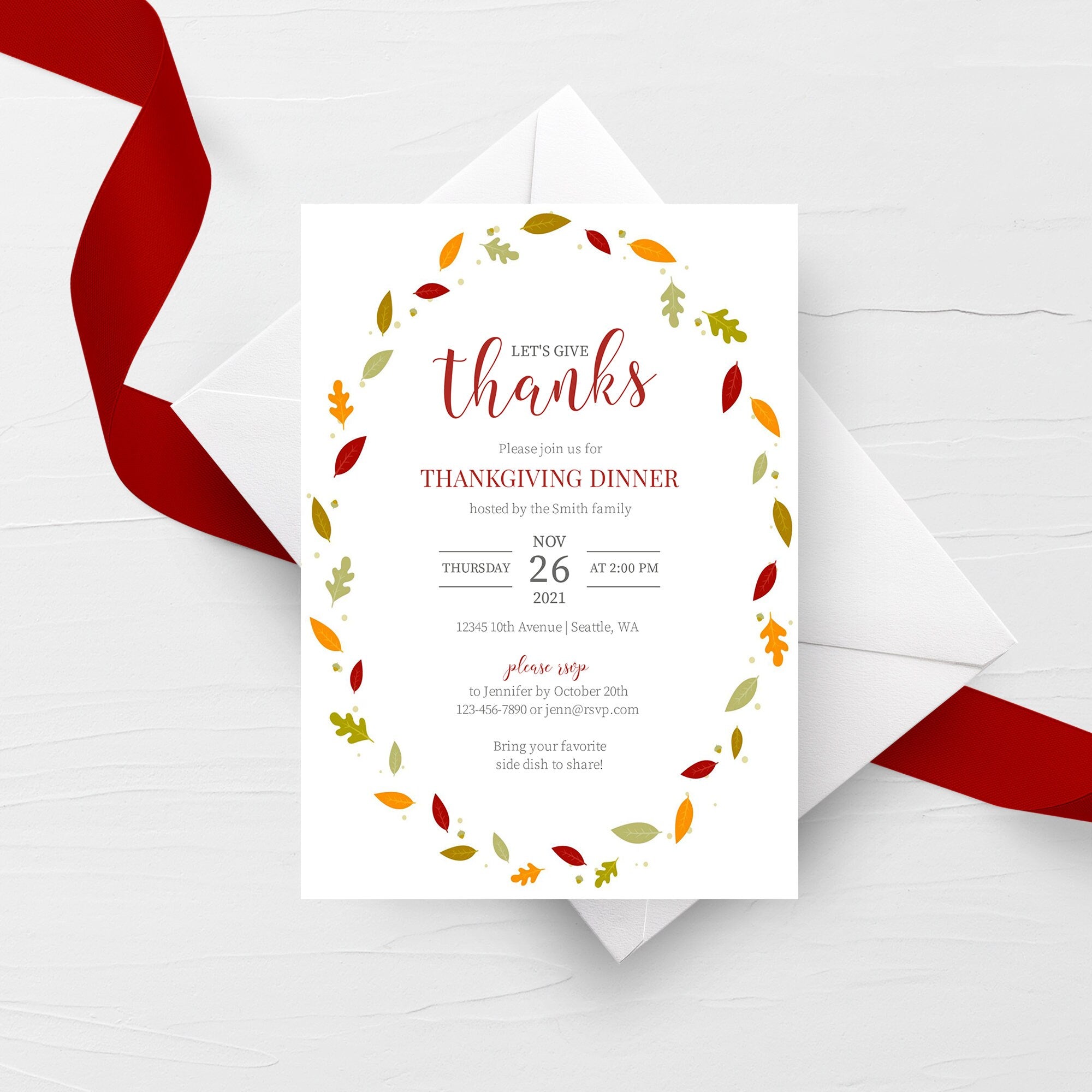 Thanksgiving Invitation Template, Printable Give Thanks Invite, Editab - PlumPolkaDot thanksgiving-invitation-template-printable-give-thanks-invite-editab-plumpolkadot