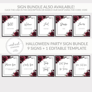 Halloween Mimosa Bar Sign, Halloween Printables, Halloween Party Decorations, Halloween Bridal Shower Decor, INSTANT DOWNLOAD - H100
