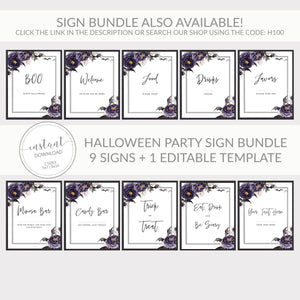 Halloween Bloody Mary Bar Sign, Halloween Printables, Halloween Brunch Sign, Halloween Party Decorations for Adults, INSTANT DOWNLOAD - H100