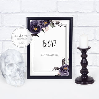 Halloween Sign, Boo Halloween Printables, Halloween Party Decorations, Happy Halloween Decor, Halloween Birthday, INSTANT DOWNLOAD - H100