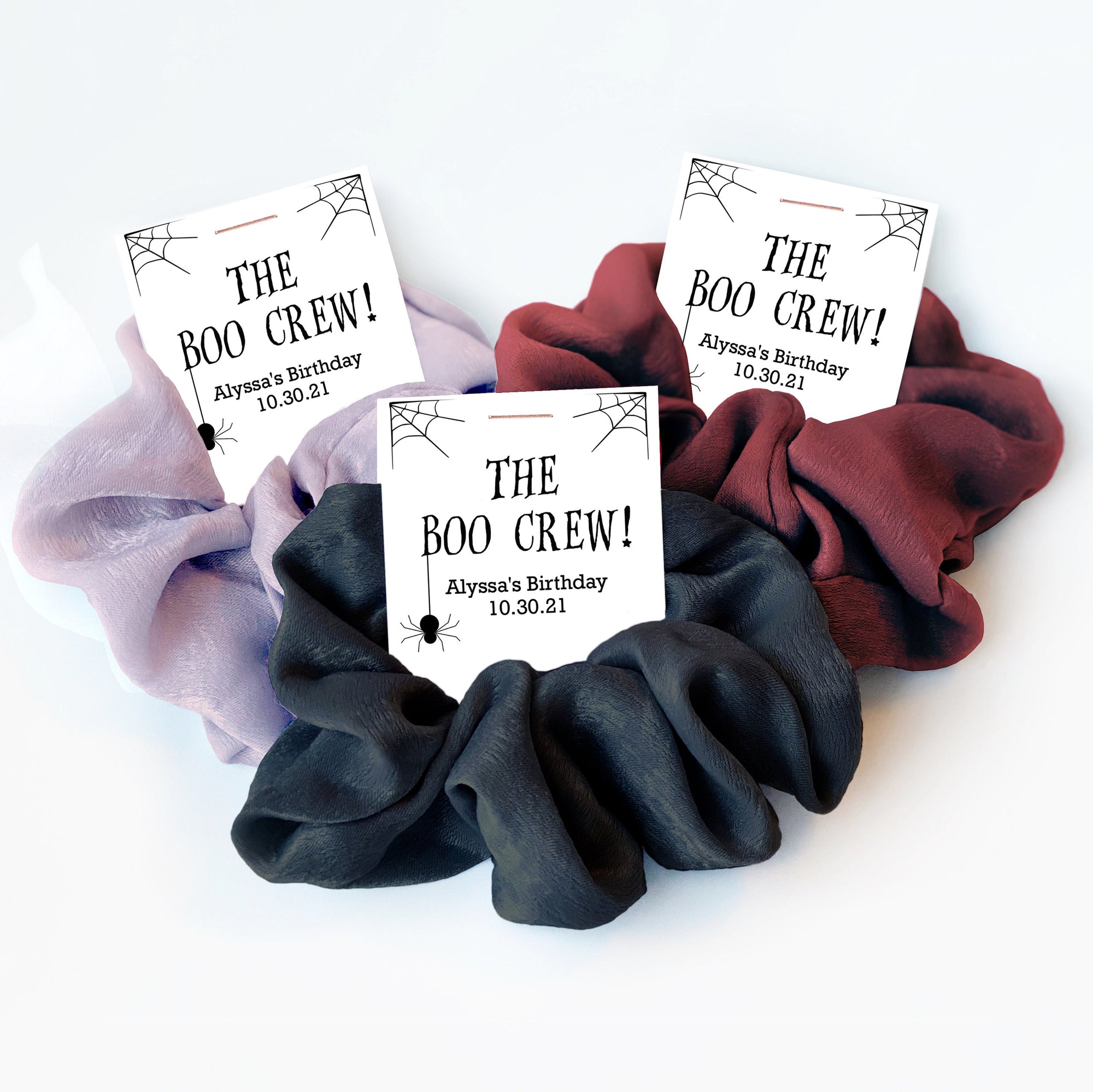 Halloween Birthday Party Favors, Hair Scrunchies, Boo Crew Halloween Party Guest Gifts, Goodie Bag Fillers, EDS100