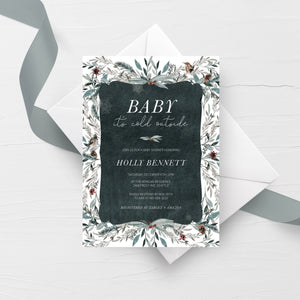 Baby Its Cold Outside Baby Shower Invitation Template, Printable Winter Baby Shower Invitation, Christmas Invite, INSTANT DOWNLOAD FB100
