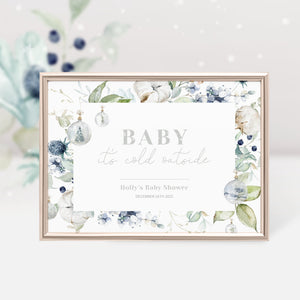 Baby It&#39;s Cold Outside Baby Shower Welcome Sign Template, Welcome To Baby Shower Sign, Christmas Baby Shower Decor, DIGITAL DOWNLOAD AW100