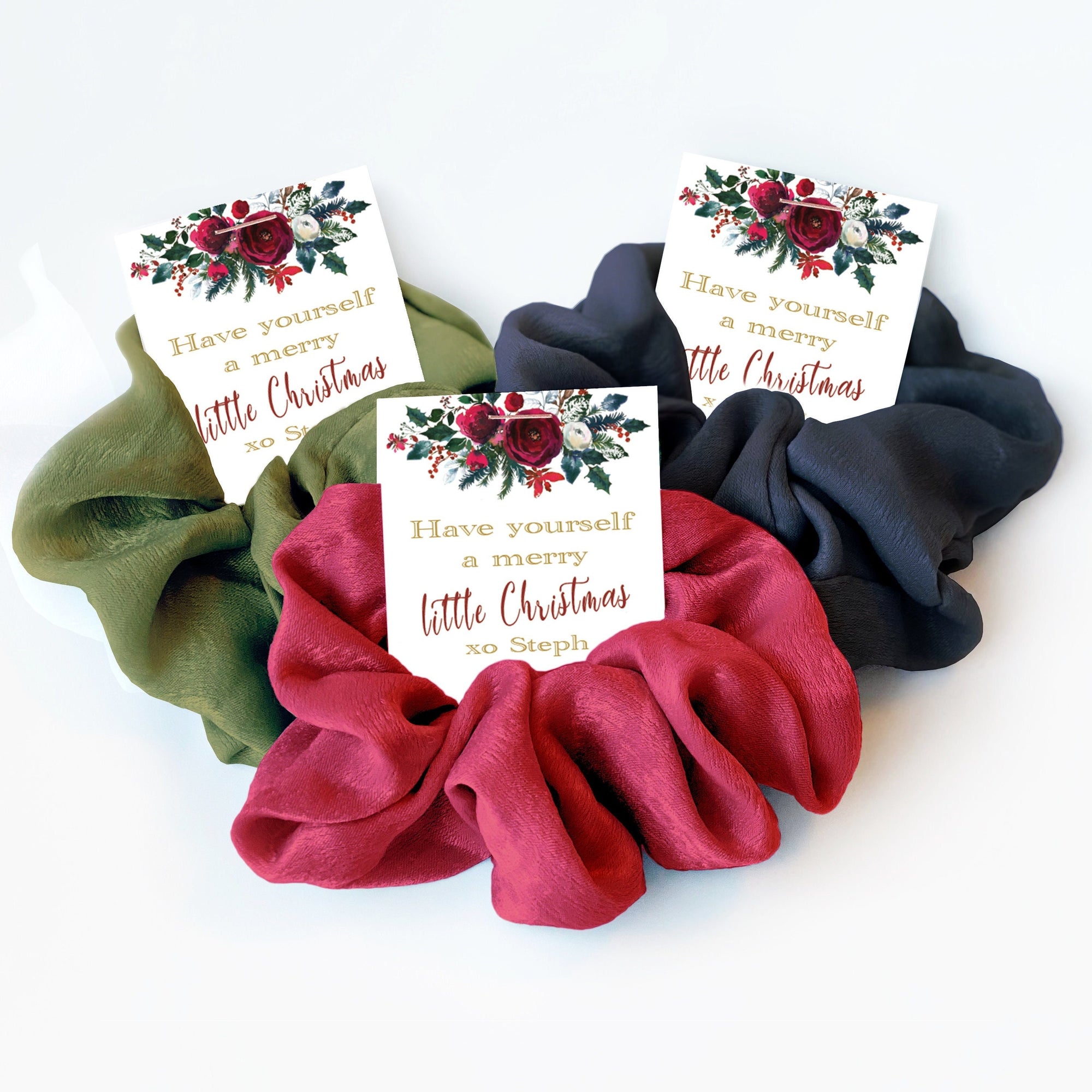 Christmas Gift for Friends, Hair Scrunchie, Stocking Stuffers for Girls and Women, Small Gift, Christmas Party Favors for Women, CG100